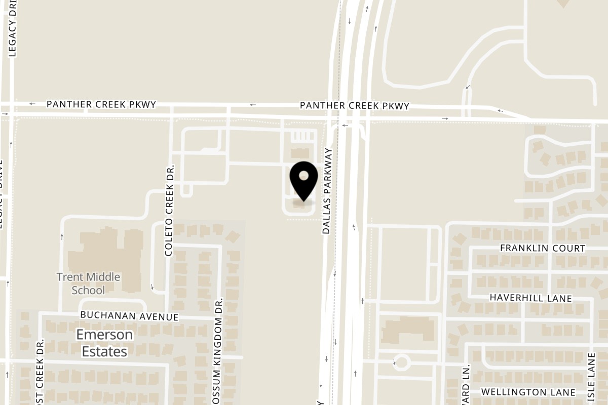 Map showing the location of Himalayan Spice Frisco on 13225 Dallas Pkwy #200 in Frisco